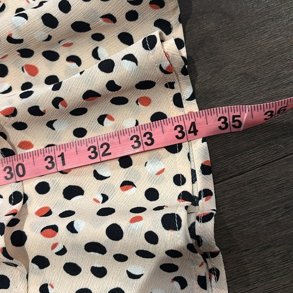 Ann Taylor Mini Dress,Tiered Ruffle Hem,V-Neck zipper back,Polka Dot,Lined,light - Picture 11 of 11